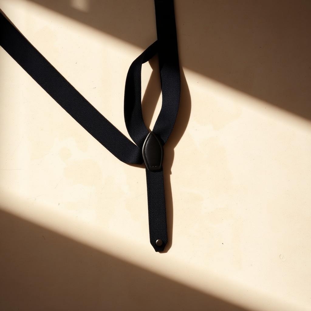 The UNSTRCT Dress Braces in Black, laid flat