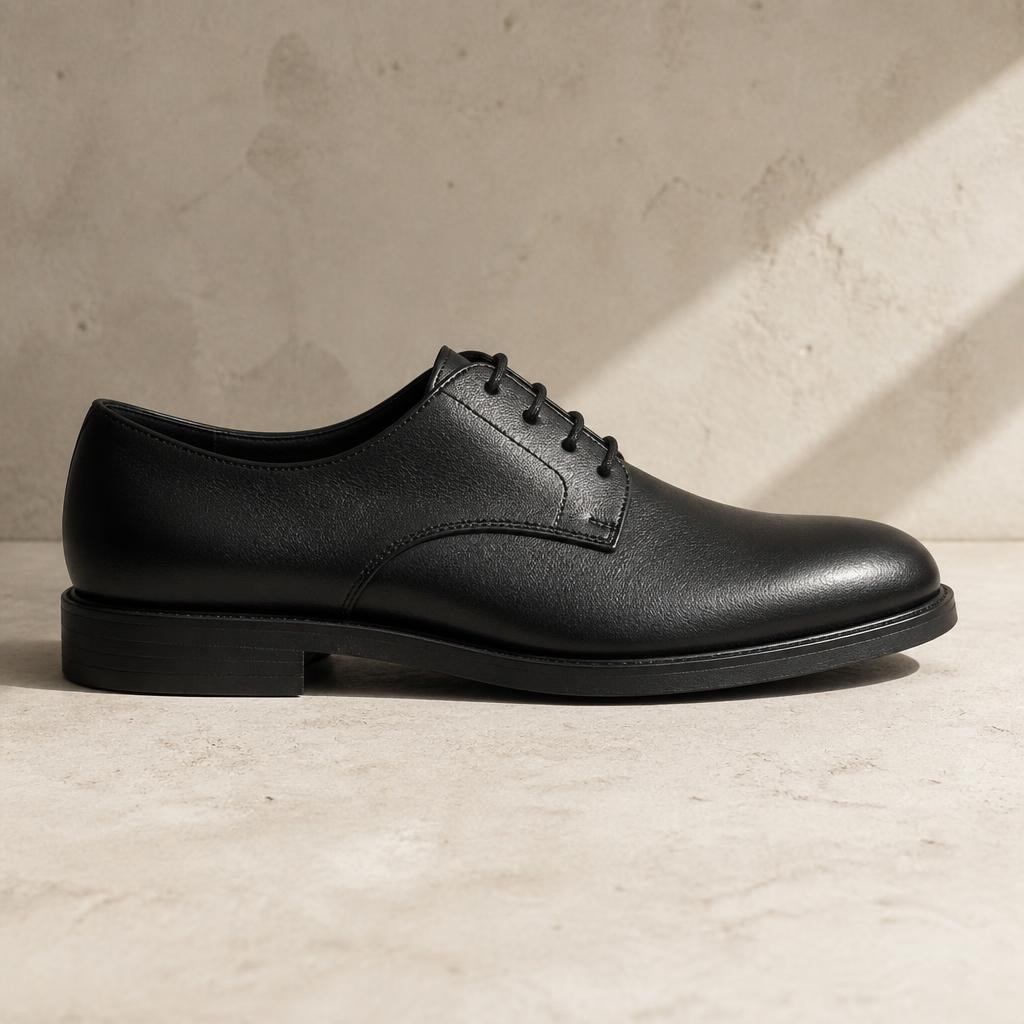 UNSTRCT women's derby in black, side profile