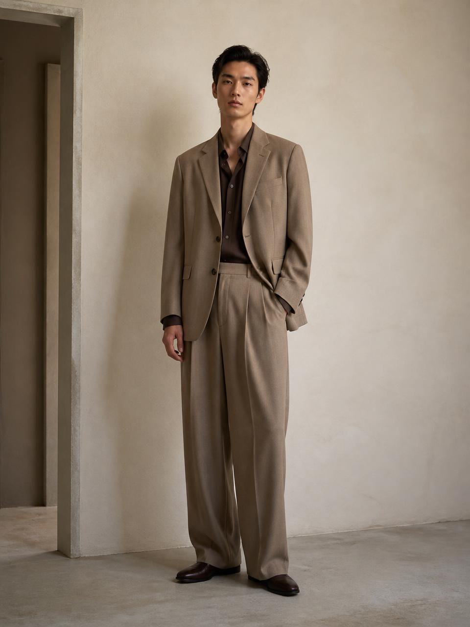 UNSTRCT suit in Taupe