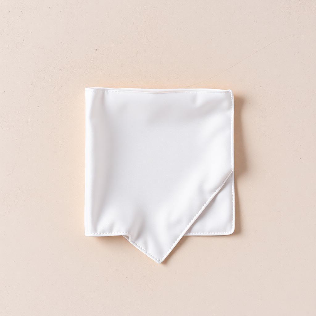 The UNSTRCT Pocket Square in White, laid flat